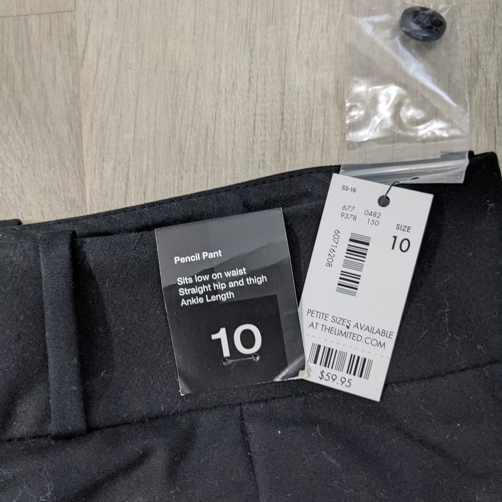 NWT, Limited Pencil Pant, black SZ10